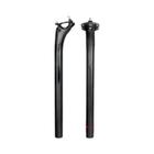 Selim de Carbono Preto Fosco TOSEEK - 27,2mm, 31,6mm e 400mm - MTB e Estrada