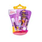 Sellus kit princesa corajosa (1 batom, 1 gloss, 1 esmalte c gliter, 1 esmalte neon) roxo