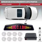 Sensor de Estacionamento Dianteiro e Traseiro Branco Fiat Stilo 2007 2008 2009 2010 2011 Frontal Ré 8 Oito Pontos Aviso Sonoro Distância