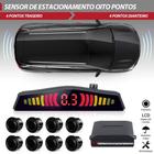 Sensor de Estacionamento Dianteiro e Traseiro Preto Citroen C3 2013 2014 2015 2016 2017 Frontal Ré 8 Oito Pontos Aviso Sonoro Distância