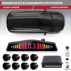 Sensor de Estacionamento Dianteiro e Traseiro Preto Honda Civic 2012 2013 2014 2015 Frontal Ré 8 Oito Pontos Aviso Sonoro Distância