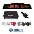 Sensor de Estacionamento ré 4 Pontos Display Led Colorido Techone
