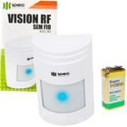 Sensor De Presença Alarme Infravermelho Sem Fio 433,92mhz Com Suporte Articulado e Bateria 9V