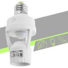Sensor De Presença Com Fotocélula Bocal Para Lâmpada Soquete E27 Iluminação