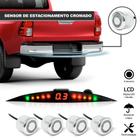 Sensor de Ré Estacionamento Prata Cromado Aviso Sonoro Corsa Classic 2012 2013 2014 2015 2016 - E-Tech