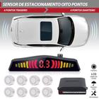 Sensor Dianteiro e Traseiro Branco Ford Fiesta 2012 2013 2014 2015 2016 Estacionamento Frontal Ré 8 Oito Pontos Aviso Sonoro Distância