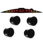 Sensor Estacionamento 4 Pontos Preto Fosco Universal Display Led Colorido Meia Lua Slim