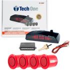 Sensor Estacionamento 4 Pontos Vermelho Display Led Sinal Sonoro Vermelho