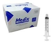 Seringa Descartavel 5ml S/ Agulha Luer Lock Medix - Cx 100un