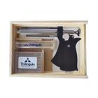 Seringa veterinária aut. 50ml completa caixa madeira (cabo: colorido)