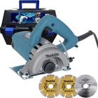 Serra Mármore 4.3/8 POL 1.300W 4100NH3ZX2 MAKITA kit com Discos e Maleta