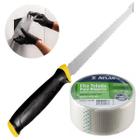 Serrote Para Gesso Drywall Lâmina Dupla Cabo Plástico 6" Pol l + Fita Telada Auto Adesiva 50mm x 45m - Fertak