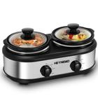 Servidor de buffet HEYNEMO Dual 2 potes, 2 x 1,25 L, fogão lento