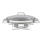 Servidores de buffet Cuisinart 7BSO-34 em aço inoxidável prateado