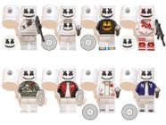 Set 8 Bonecos Blocos De Montar Dj Marshmello Fortnite - Mega Block Toys