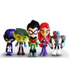 Set bonecos jovens titas teen titans go robin mutano estelar cyborg ravena