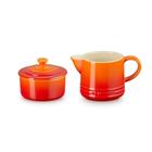 Set Creme 300ml e Açúcar 250ml Le Creuset Cerâmica Laranja