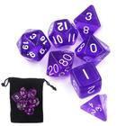 Sete 7 Dados Rpg Roxo D4 D6 D8 D10 D10% D12 D20 Bolsa Kit