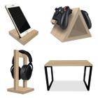 Setup Gamer Kit Spark Mesa Preto/Jade + Suporte para Controle Headset e Celular Jade - Genus Móveis