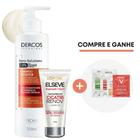 Shampoo 300ml Dercos Kera Solutions Vichy Muito Cheiroso + Protetor Térmico Total 5 em 1 Leave In Elseve 50ml