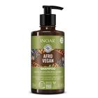 Shampoo Afro Vegan Inoar 300ml Óleo de Rícino e Manteiga de Karité Cabelos Cacheados Crespos e Afros Botânico e Vegano