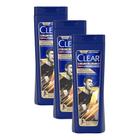 Shampoo Anticaspa Clear Sports Men Limpeza Profunda 400ml Kit com três unidades