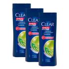 Shampoo Clear Men Controle e Alívio da Coceira 400ml Kit com três unidades