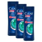 Shampoo Clear Men Limpeza Diária 2 em 1 400ml Kit com três unidades