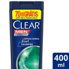 Shampoo Clear Men Limpeza Diaria 2 Em 1 400ml