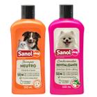 Shampoo + Condicionador de Pêlos Neutro Sanol Dog 500ml para Cães e Gatos