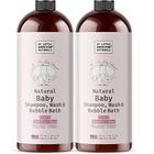 Shampoo de bebê, suave cabeça-aos-de-dos 2-em-1 Sabão de bebê, shampoo de bebê e lavagem corporal e shampoo natural do bebê e lavagem corporal + Banho de Bolha de Bebê (Baunilha Shea 2 Pack)