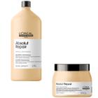 Shampoo e Máscara Profissional Reconstrução Brilho Loreal Absolut Repair -Cabelos com Quebra e Opaco