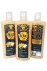 Shampoo Mel e Própolis, Côco, 310ml, 3 unidades, para problemas do couro cabeludo e todos tipos de cabelo