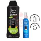 Shampoo para caes gatos shampoo pelos escuros perfume kit banho pet clean