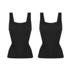 Shapewear Feminino Barriga Controle Regata Sem Costura Compressão Camisola Pescoço Quadrado Shaper