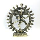 Shiva Na Roda Dourado Em Metal 10 Cm
