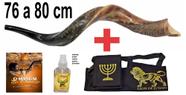 Shofar De Chifre Antilope + Livro + capa - De Israel 76 - 80 cm