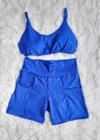 Short Com Bolso e Top com bojo Conjunto Academia Fitness