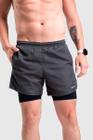 Short Curto 2 em 1 Evolift Dry Cinza Escuro