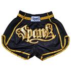 Short de Muay Thai Spank All Black/Gold