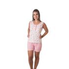 Short Doll Feminino Algodão Linha Naturalle Rosa Com Botão