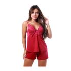 Short Doll Microfibra Renda Bojo Baby Doll Pijama Feminino Rubi