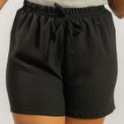 Short Duna Feminino Soltinho Cós Alto Com Elástico Casual