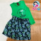 Short e camiseta infantil feminino