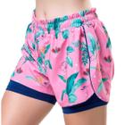 Short Elite 33709 Fitness Básico Feminino - Rosa e Marinho