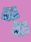 Short feminina infantil stitch - Mamão Verde Confecções