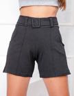 Short feminino crepe com cinto embutido modal.