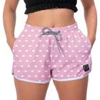 Short Feminino Moda Praia Casual Confortável Soltinho Seca Rápido Diversas Estampas