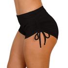 Short feminino moda praia com regulagem lateral sunquíni franzido shortinho bionda liso