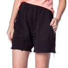 Short Feminino Over Surf Moletom Desfiado Preto